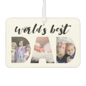 世界の最高のパパ |父の日の写真 カーエアーフレッシュナー (正面)