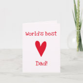 世界の最高のパパ! |赤いハート父の日 カード (正面)