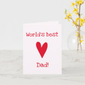 世界の最高のパパ! |赤いハート父の日 カード (黄色い花)