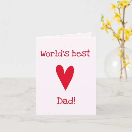 世界の最高のパパ! |赤いハート父の日 カード (黄色い花)