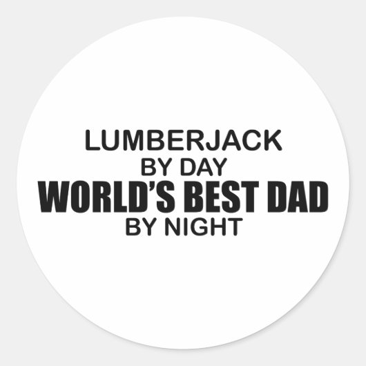 世界の最高のパパ- Lumberjack ラウンドシール (正面)