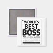 世界の最高のボスと質の高さ マグネット (正面/裏面)