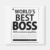 世界の最高のボスと質の高さ マグネット (正面)