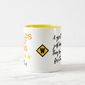 世界の最高のボスマグ | 名前をカスタムするイニシャル引用文 ツートーンマグカップ (中央)