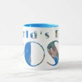 世界の最高のボス、グローバル物理地図 マグカップ (中央)