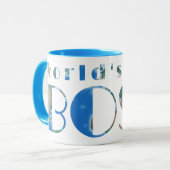 世界の最高のボス、グローバル物理地図 マグカップ (正面左)