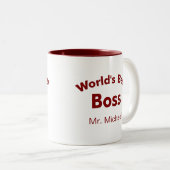 世界の最高のボス ツートーンマグカップ (正面右)