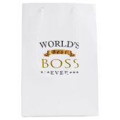 世界の最高のボス ミディアムペーパーバッグ (正面)