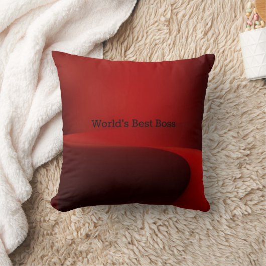世界の最高のボス – 黒と赤のクラシックデザイン クッション (ブランケット)