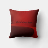 世界の最高のボス – 黒と赤のクラシックデザイン クッション (裏面)