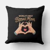 世界の最高のボーナスママ義母 | ハートハンドギフト クッション (正面)