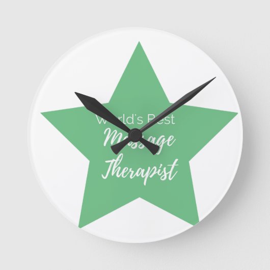 世界の最高のマッサージセラピスト ラウンド壁時計 (正面)