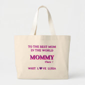 世界の最高のママが自分のものにする ラージトートバッグ (正面)