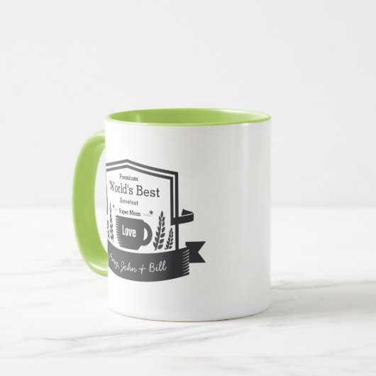 世界の最高のママが自分の名前を愛する マグカップ (正面左)