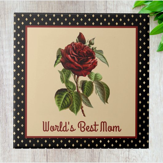 世界の最高のマママバーグンディバラオンブラックハーレクイン タイル