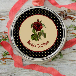 世界の最高のマママバーグンディバラオンブラックハーレクイン メタルオーナメント