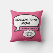 世界の最高のママモダンピンクおもしろい クッション (裏面)
