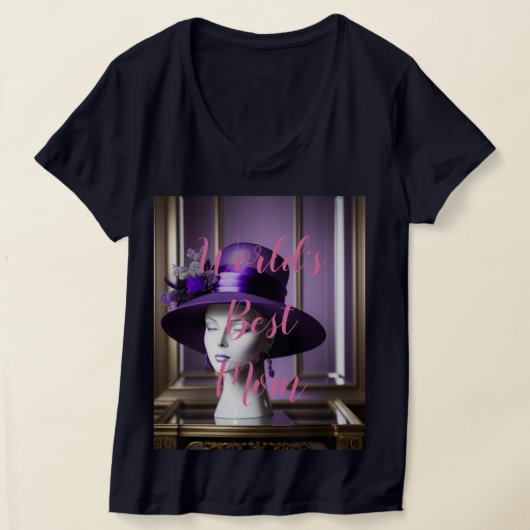 世界の最高のママ女子VネックTシャツ Tシャツ (レイダウン)