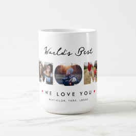 世界の最高のママ3写真コラージュ コーヒーマグカップ