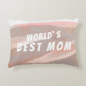 世界の最高のマムピーチピンクの水色 アクセントクッション (正面)