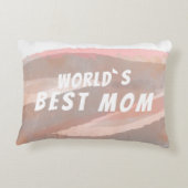 世界の最高のマムピーチピンクの水色 アクセントクッション (裏面)