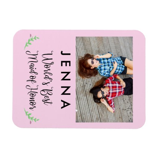 世界の最高のメイド・オブ・オーナー（花嫁付き添い人）カスタム写真磁石 マグネット (横)