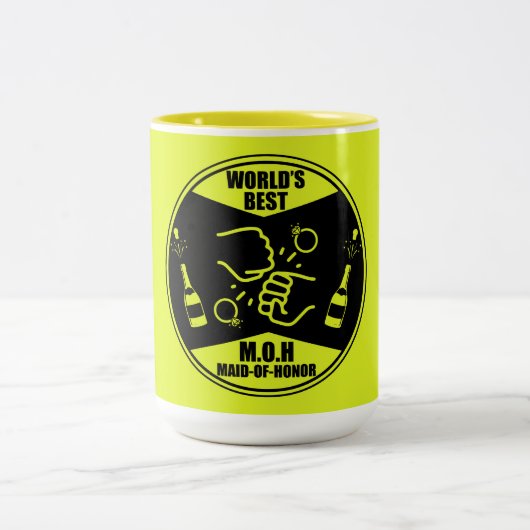 世界の最高のメイド・オブ・オーナー(花嫁付き添い人) ツートーンマグカップ (中央)