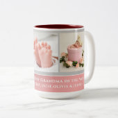 世界の最高のメリークリスマスおばあちゃん写真3 ツートーンマグカップ (正面右)