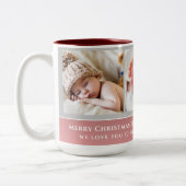 世界の最高のメリークリスマスおばあちゃん写真3 ツートーンマグカップ (左)
