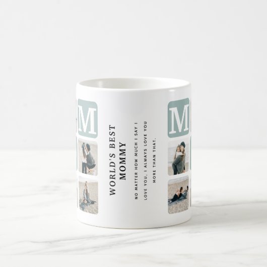 世界の最高のモーミーの写真コラージュのコーヒーマグ コーヒーマグカップ (中央)