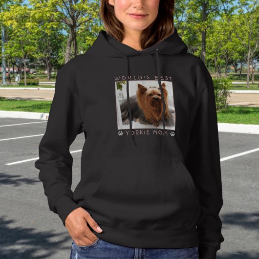 世界の最高のヨークシャーテリアマムピンク灰色の前足の写真 パーカ