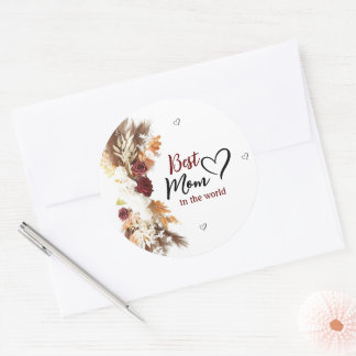 世界の最高の丸ステッカーの心の中の母親 ラウンドシール