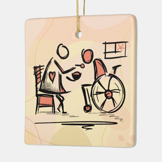 世界の最高の介護士・車椅子の人 セラミックオーナメント (左)