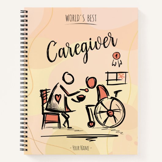 世界の最高の介護士・車椅子の人 ノートブック (正面)
