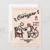 世界の最高の介護士・車椅子の人 ポストカード (正面/裏面)