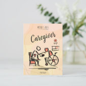 世界の最高の介護士・車椅子の人 ポストカード (スタンド正面)