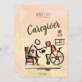 世界の最高の介護士・車椅子の人 招待状 (正面/裏面)