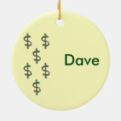 世界の最高の会計士とドルシンボルや象徴 セラミックオーナメント (裏面)