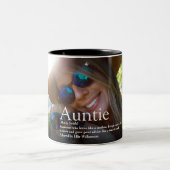 世界の最高の伯母さん、定義写真 ツートーンマグカップ (中央)