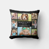 世界の最高の伯母写真集パーソナライズされた黒 クッション (正面)