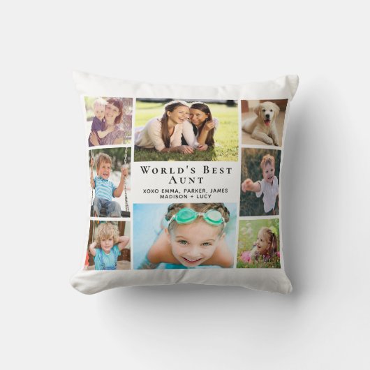 世界の最高の伯母写真集パーソナライズされた クッション (正面)