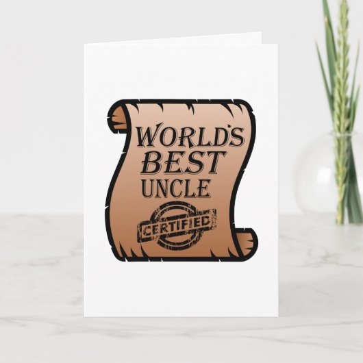 世界の最高の伯父認定証おもしろい カード (正面)