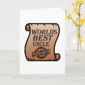 世界の最高の伯父認定証おもしろい カード (黄色い花)