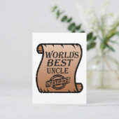 世界の最高の伯父認定証おもしろい ポストカード (スタンド正面)