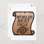世界の最高の伯父認定証おもしろい ポストカード (正面/裏面)