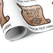 世界の最高の伯父認定証おもしろい ラッピングペーパー (ロールコーナー)