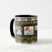 世界の最高の伯父・ブラウン・プレイド4写真 マグカップ (正面左)