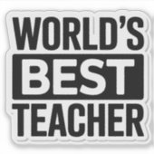世界の最高の先生はっきりした 文字デザイン シール (正面)