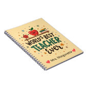 世界の最高の先生エバおもしろいよくはしゃぐデザイン ノートブック (右側)