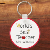 世界の最高の先生カッコいいスクール用品キーチェーン キーホルダー (正面)